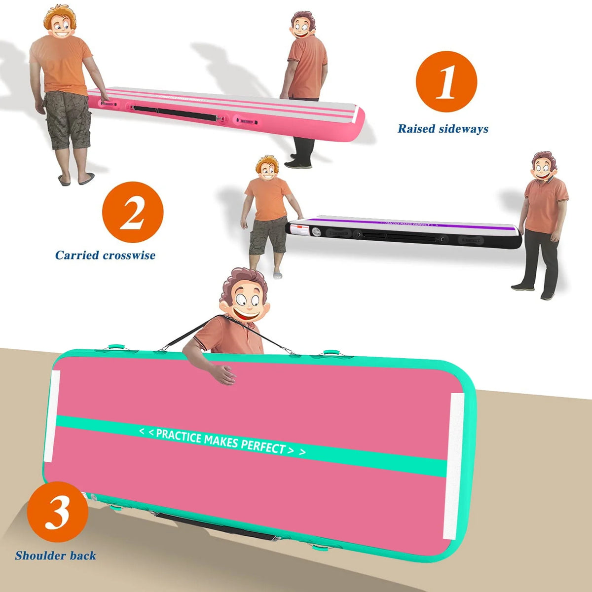 Inflatable Gymnastics Air Tumbling Track Mat 10ft with E-Pump X73234