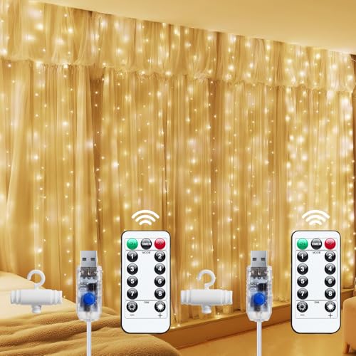 300 LED Blue Fairy Curtain Lights 9.8ft x 9.8ft 1 Pack P22530
