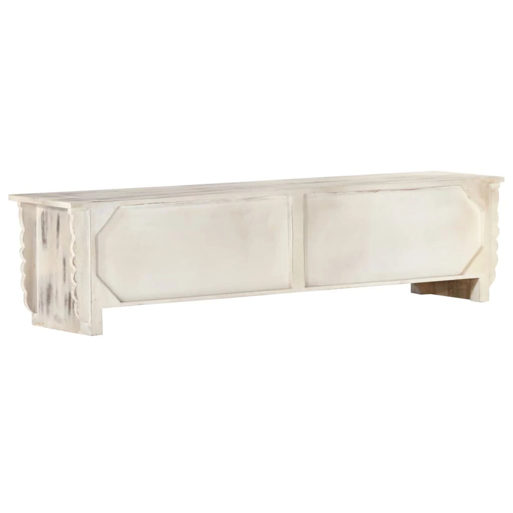 White Solid Mango Wood TV Cabinet R6864