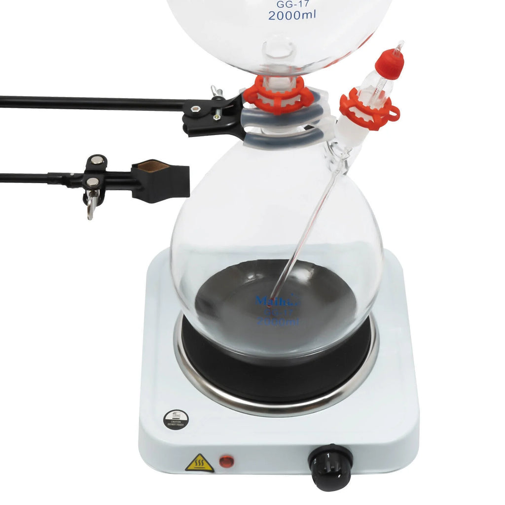 1000W 110V 2000ML Glass Distillation Kit with Condenser and Hot Stove D960451