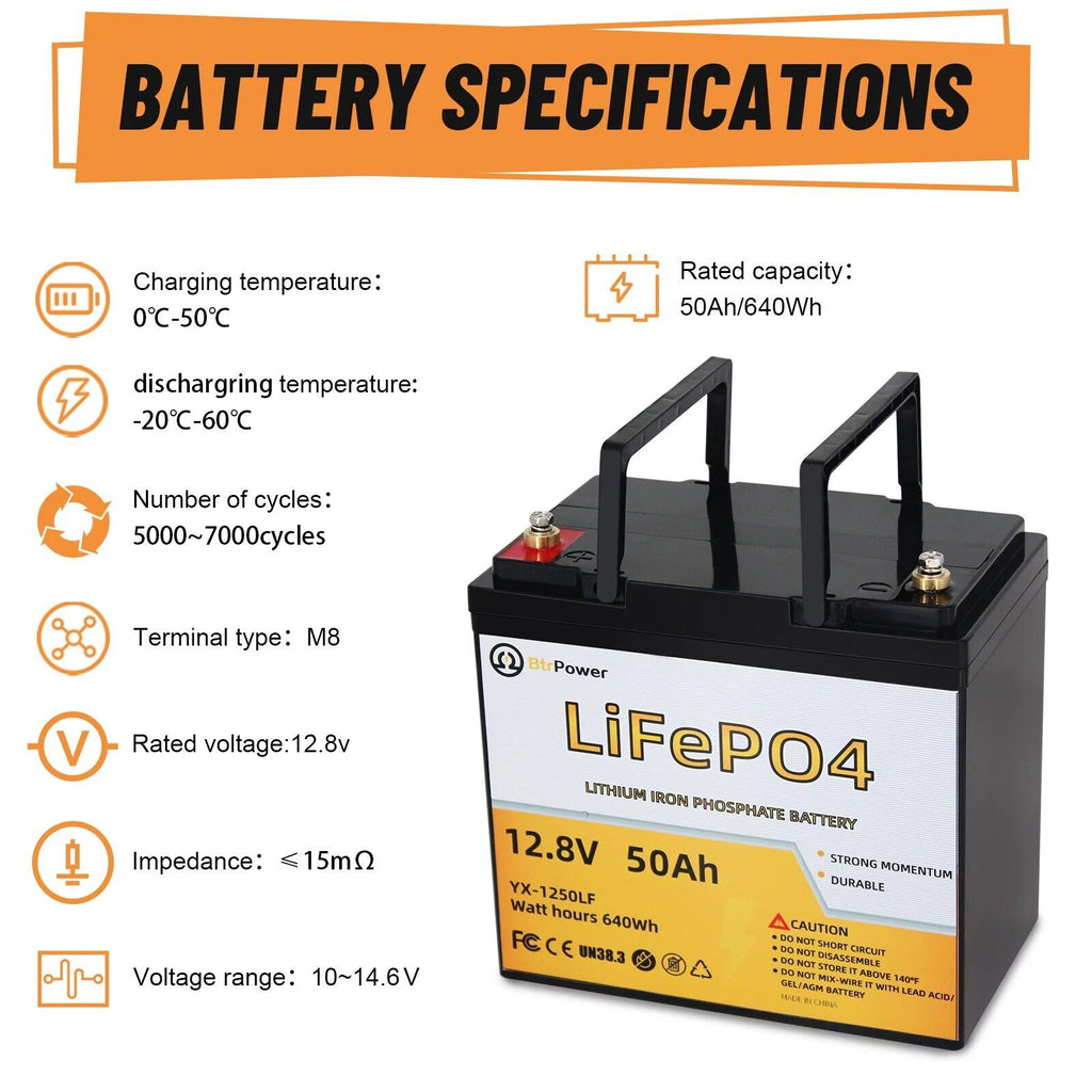 12V 50Ah LiFePO4 Lithium Battery Pack I28312