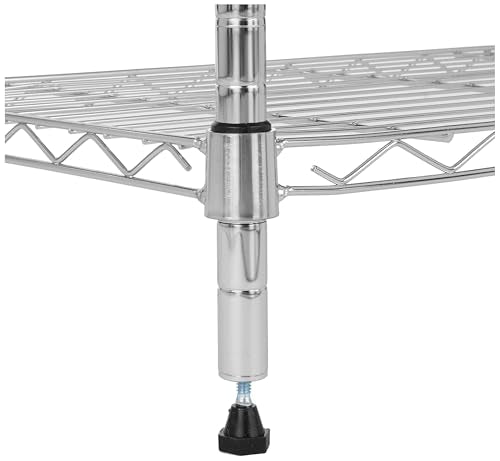 3-Shelf Adjustable Steel Wire Rack Shelving, Black R19436