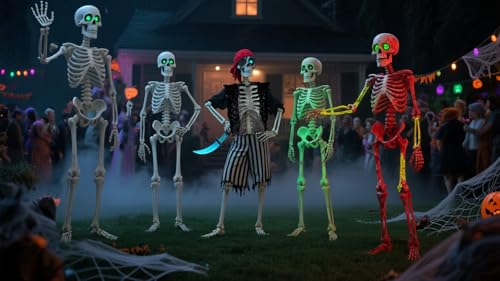 5.4Ft Posable Skeleton with Glowing Eyes P2440