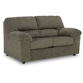 Gray Fabric Wood Loveseat A80805