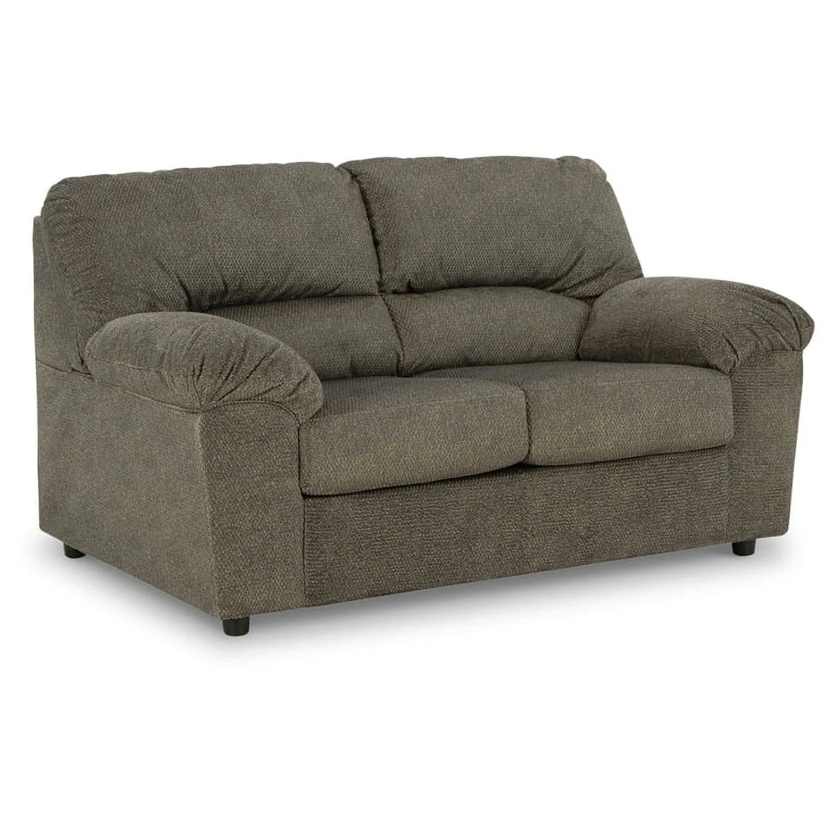Gray Fabric Wood Loveseat A80805