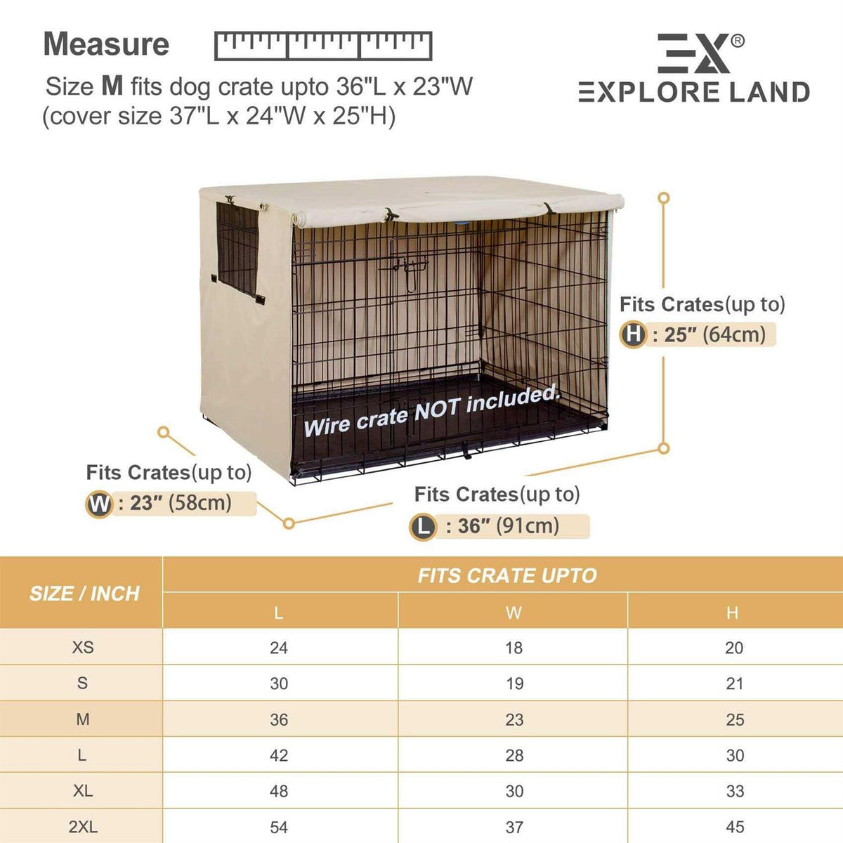 Dog Crate Cover Durable Polyester Pet Kennel Cover Universal Fit for Wire Dog Crate K7196