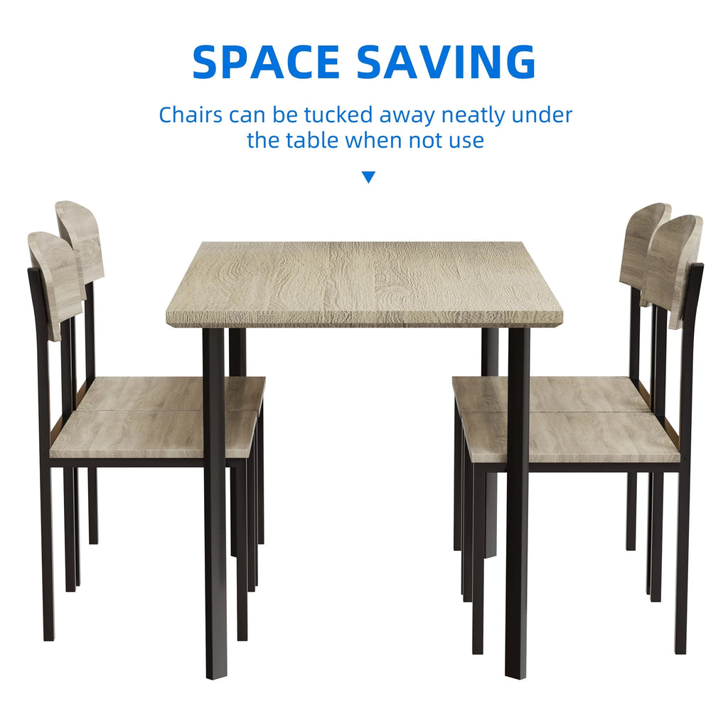 5-Piece Light Brown Dining Table Set U809951