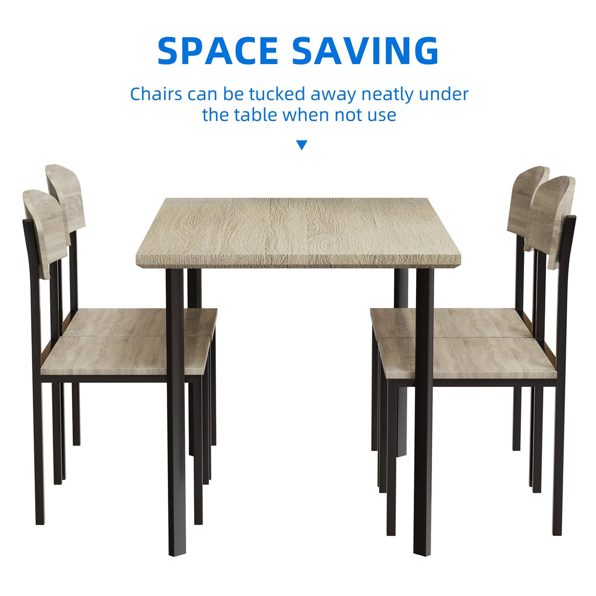 5-Piece Light Brown Dining Table Set U809951