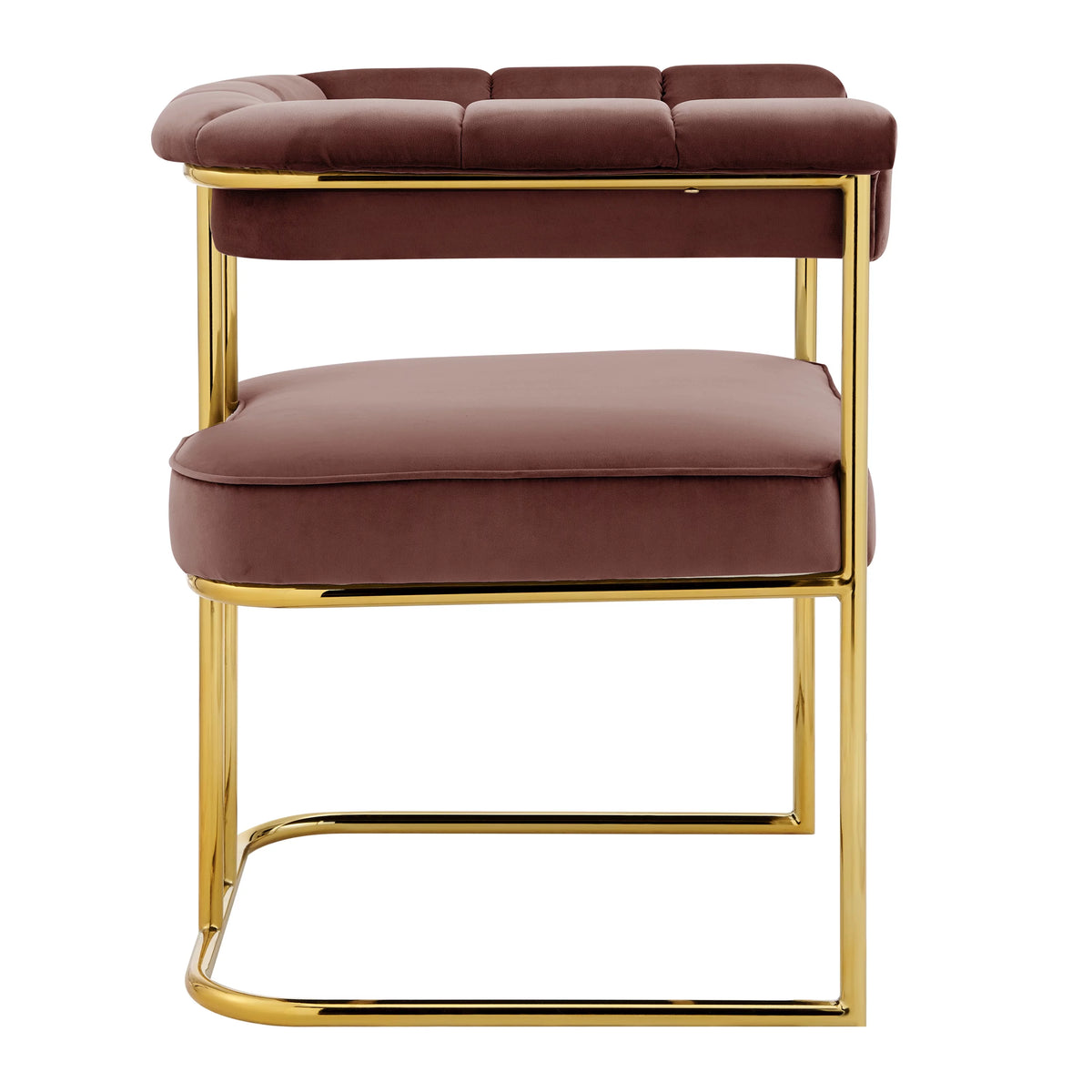 Velvet Dining Side Chair with Gold Plated Metal Base O9328