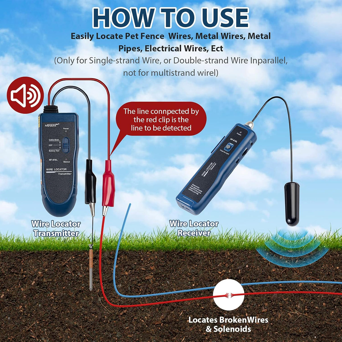 Wire Locator with Rechargeable Battery A710