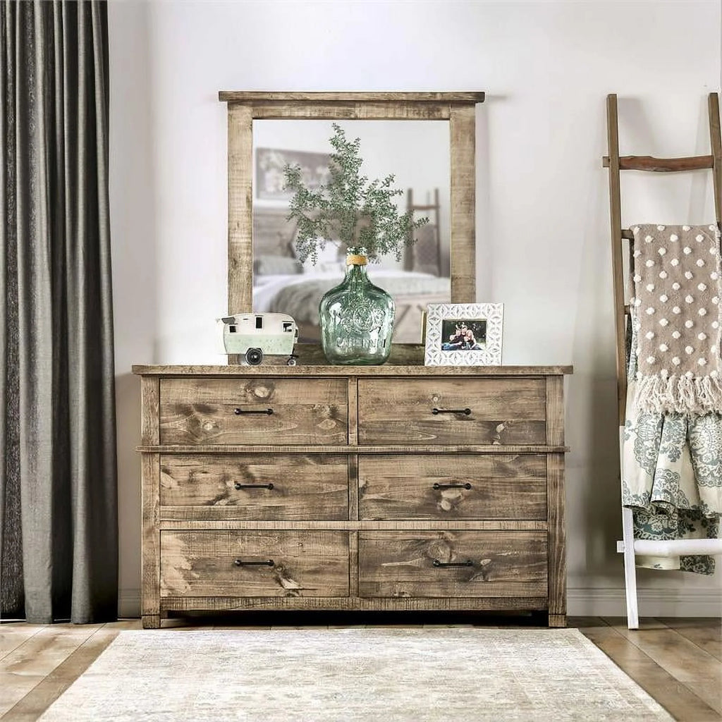 Ash Brown 2-Piece Wood Dresser and Mirror Set H3264