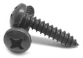 #8-18 x 1 1/2 Phillips Pan Head Sheet Metal Screw Black Zinc Plated F211438