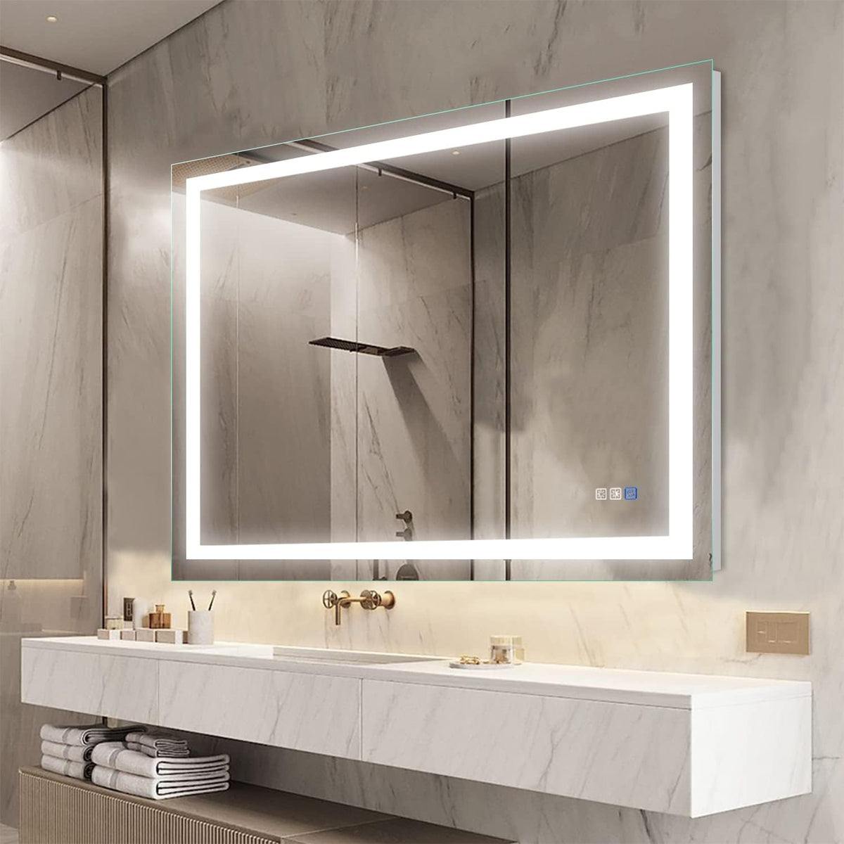 40×24 Inch LED Anti-Fog Dimmable Bathroom Mirror Y983