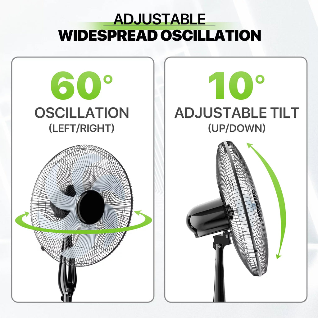 17" Oscillating Pedestal Fan with 3 Speeds, Black M896074