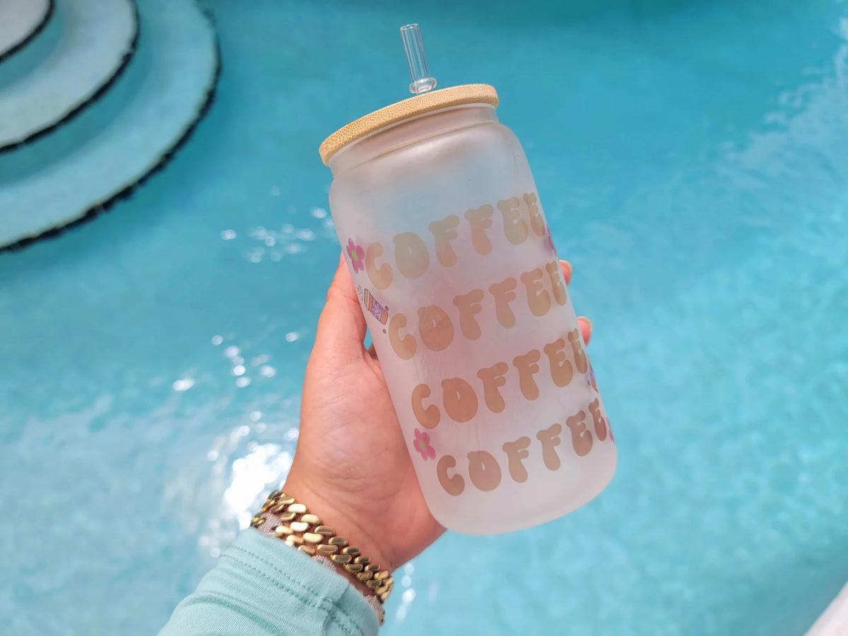 16 oz Coffee Beer Can Glass K137