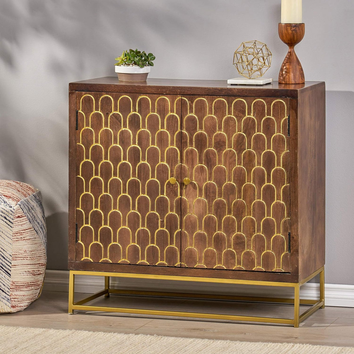 Walnut 2 Door Wooden Cabinet G160