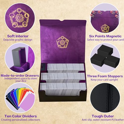 Red Trading Card Storage Box with 10 Dividers V70897