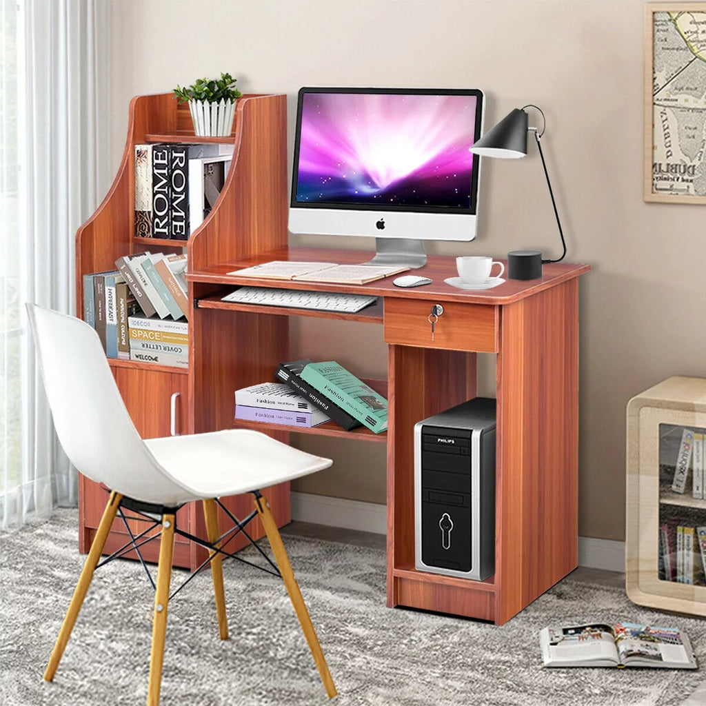 Computer Study Desk with Bookshelf H45389