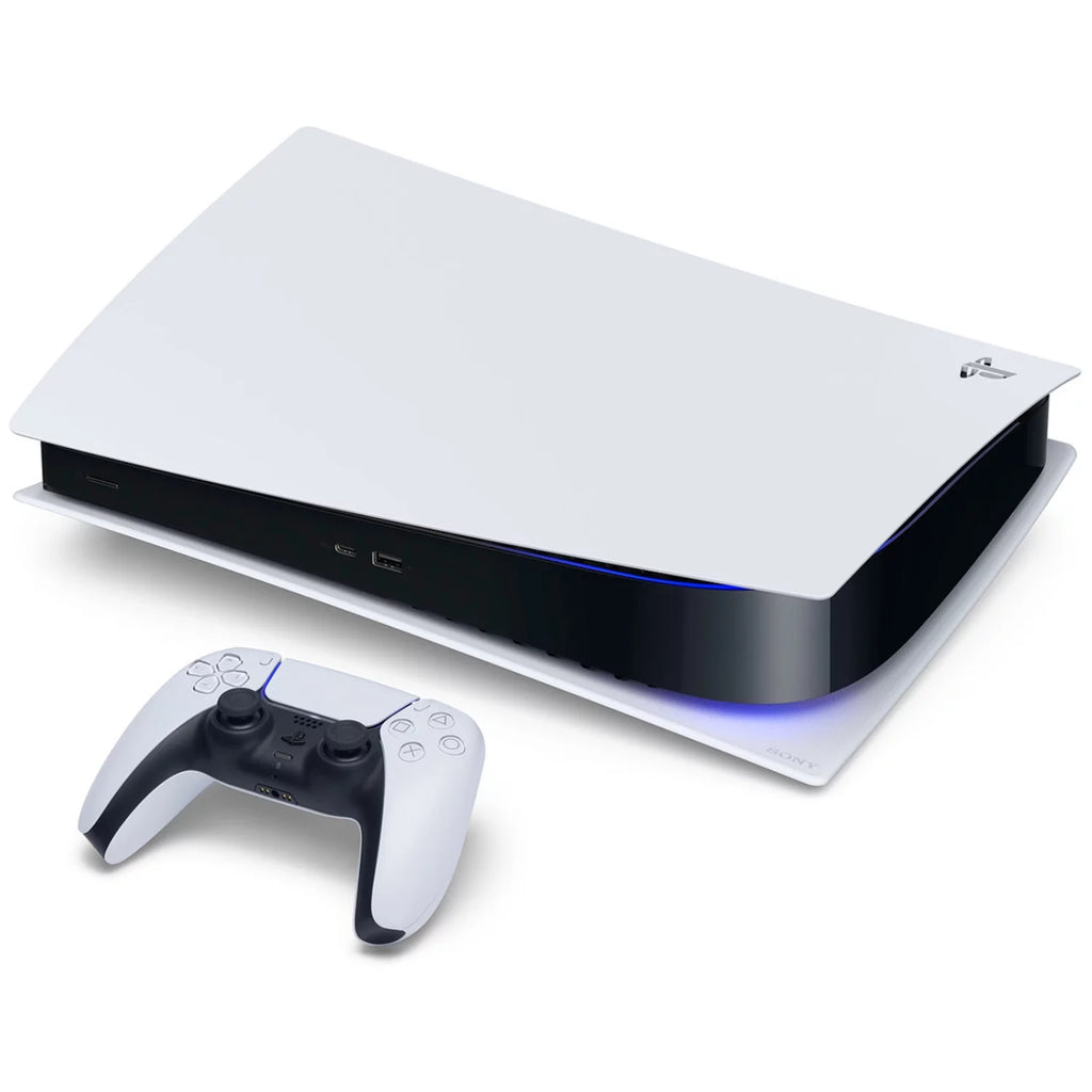 Playstation 5 Digital Edition Console with Blue Controller and White Headset C661607