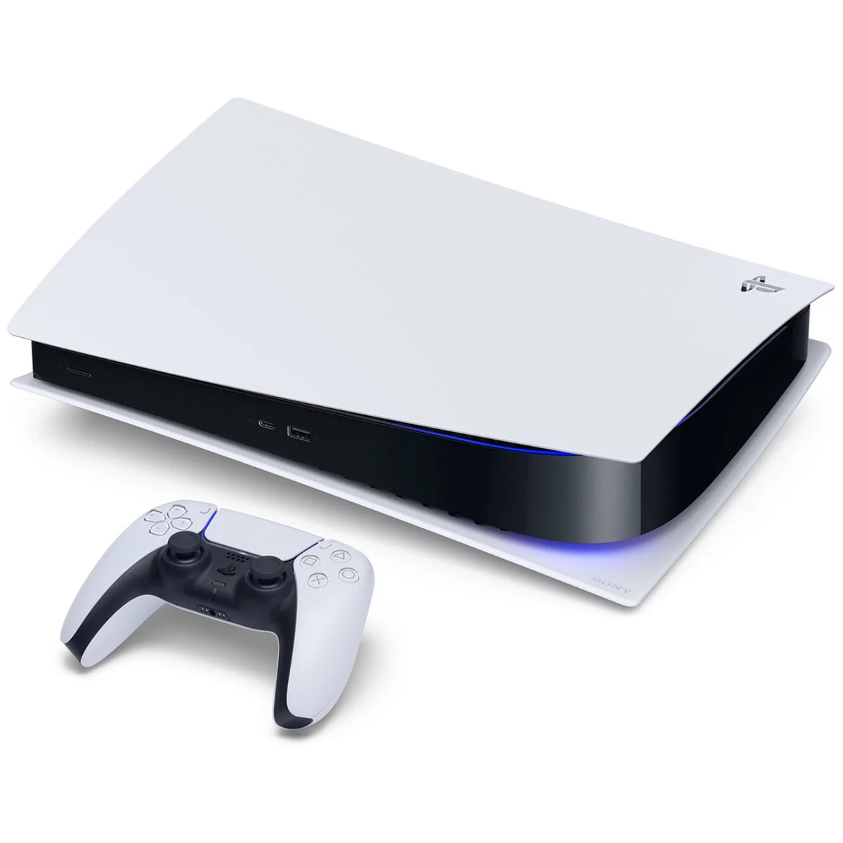 Playstation 5 Digital Edition Console with Blue Controller and White Headset C661607