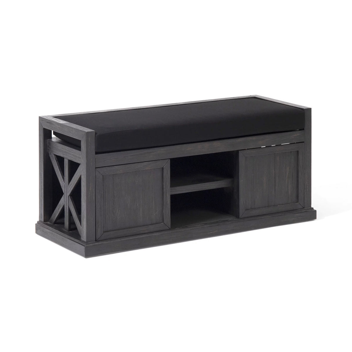 Acacia Wood Storage Bench with Cushion U503319