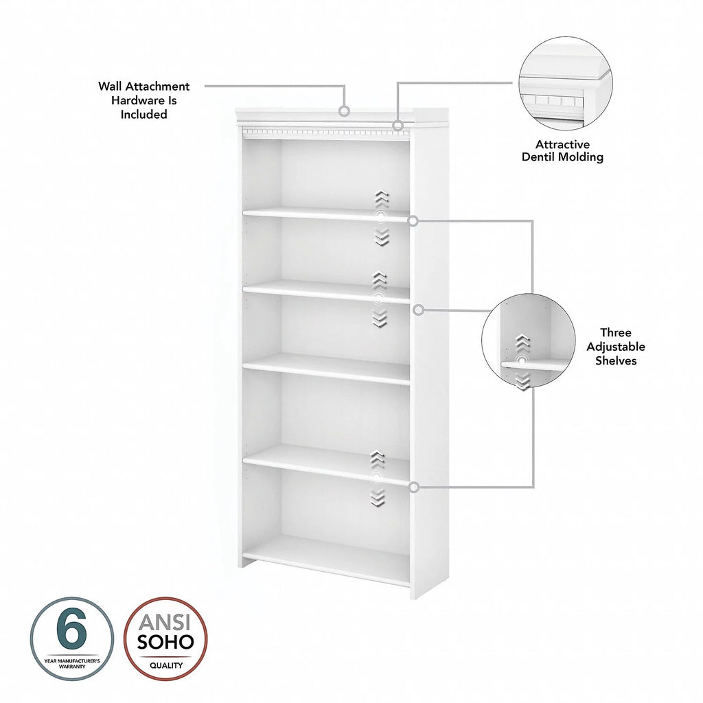 L Shaped Desk with Bookcase F365