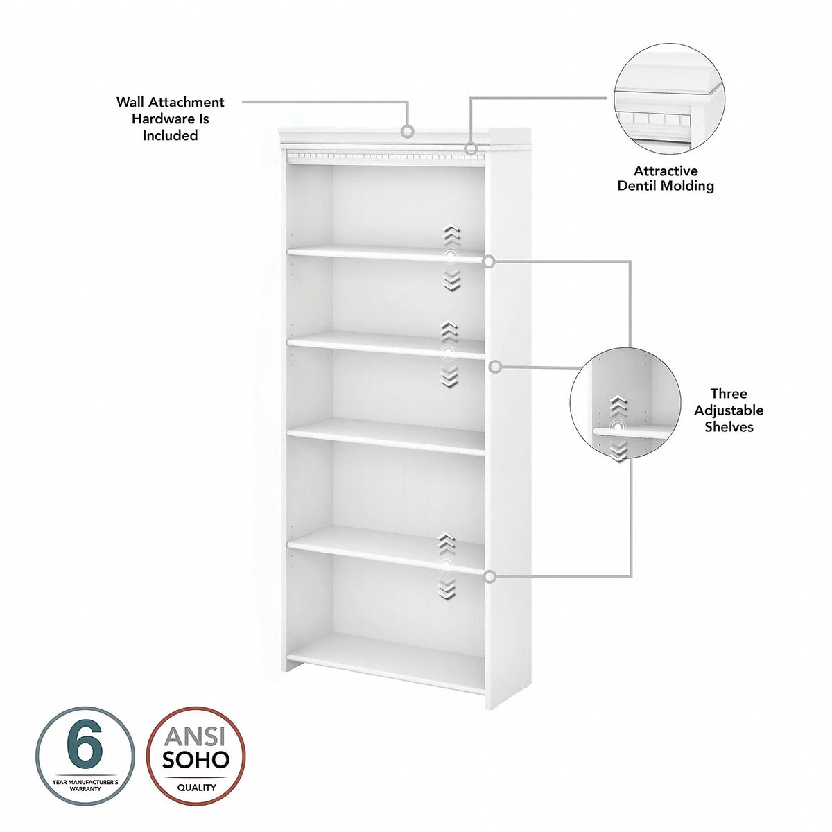 L Shaped Desk with Bookcase F365