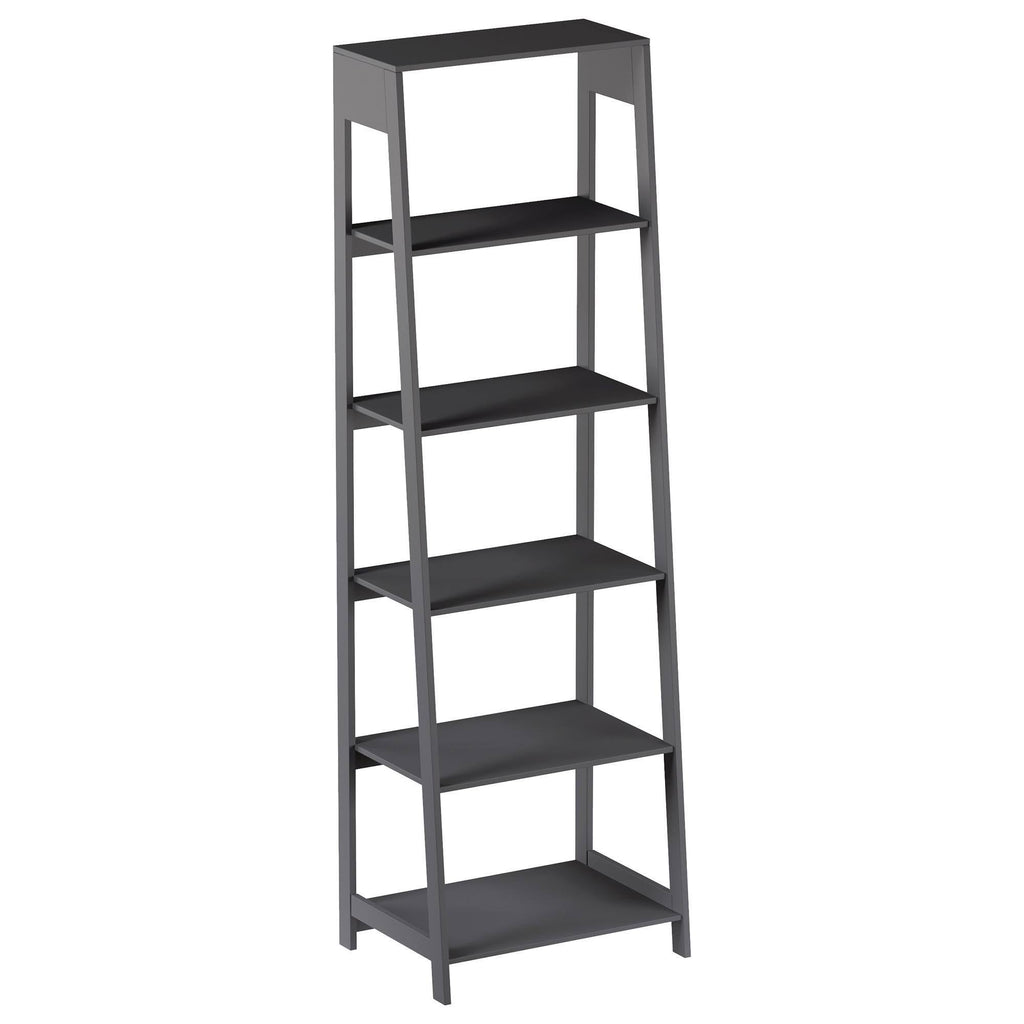 Gray 5-Tiered Ladder-Style Bookcase Z9916