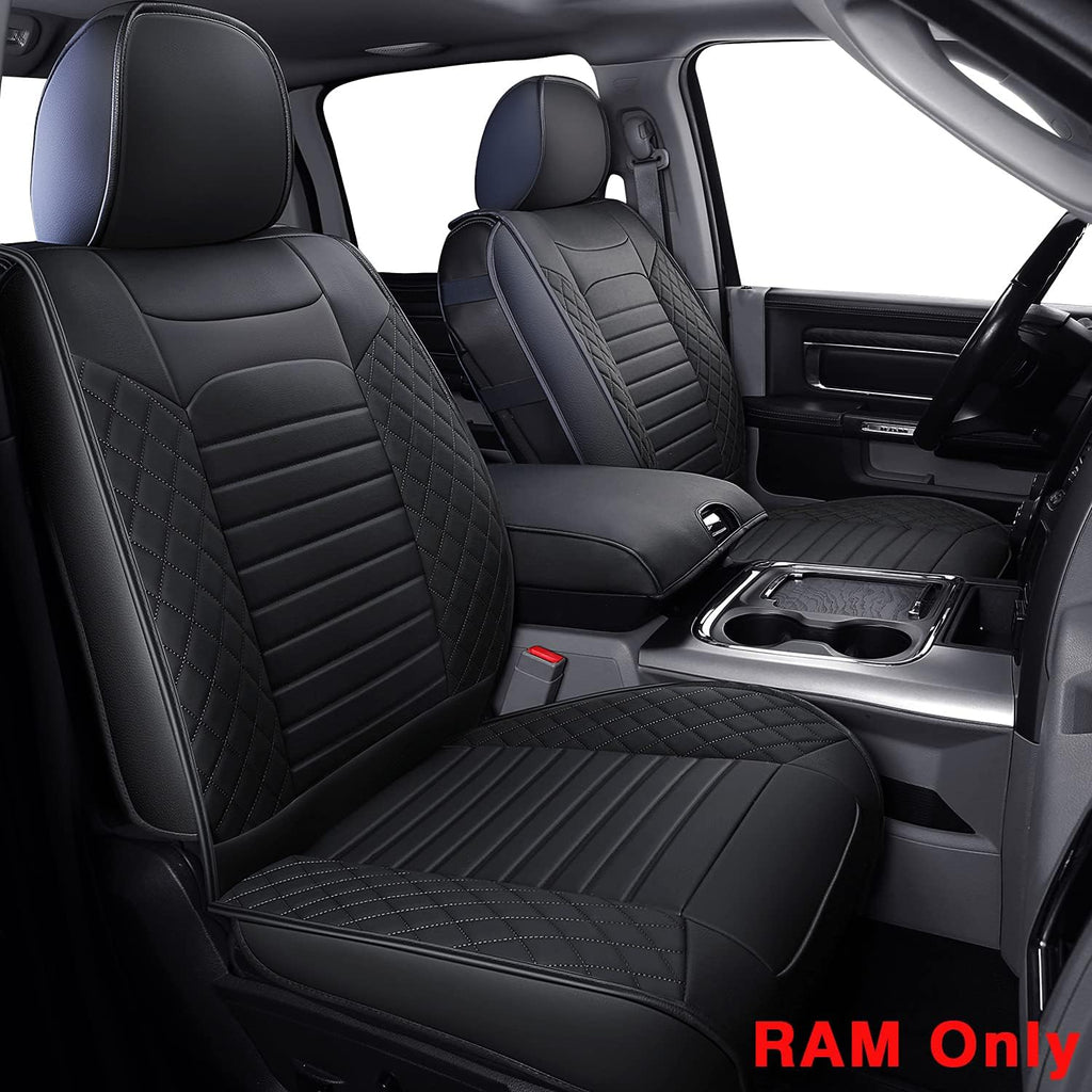 Black&Red Waterproof Faux Leather Full Set Seat Covers J81172