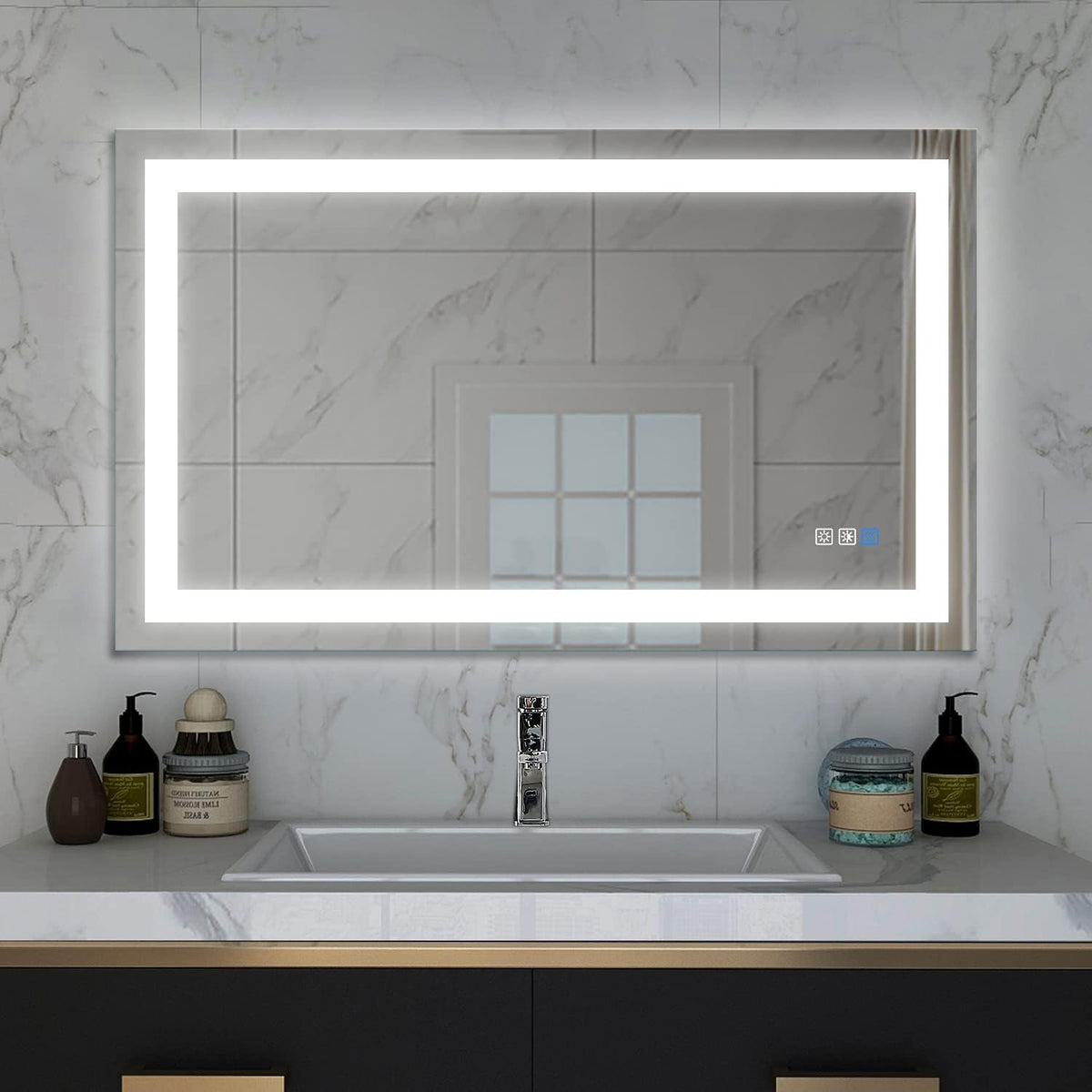 40×24 Inch LED Anti-Fog Dimmable Bathroom Mirror Y983