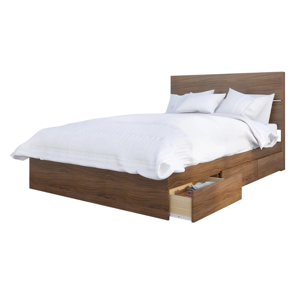 Queen Size Bedroom Set Walnut O965788