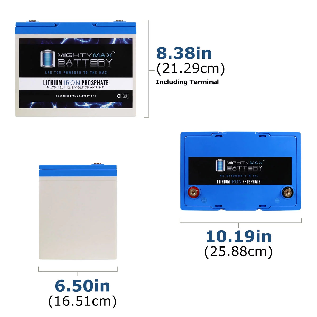 12V 75AH Lithium Replacement Battery 3 Pack D402