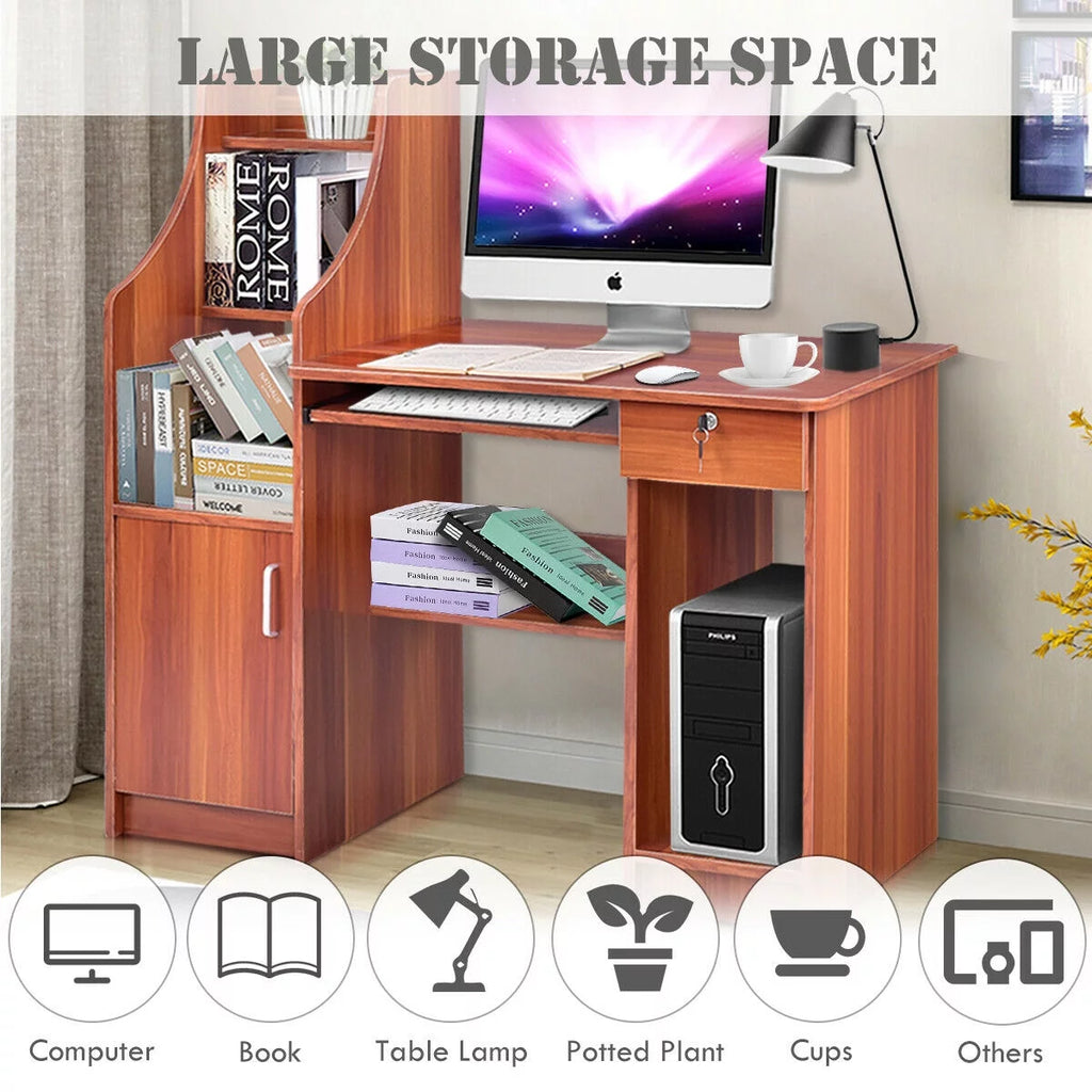Computer Study Desk with Bookshelf H45389