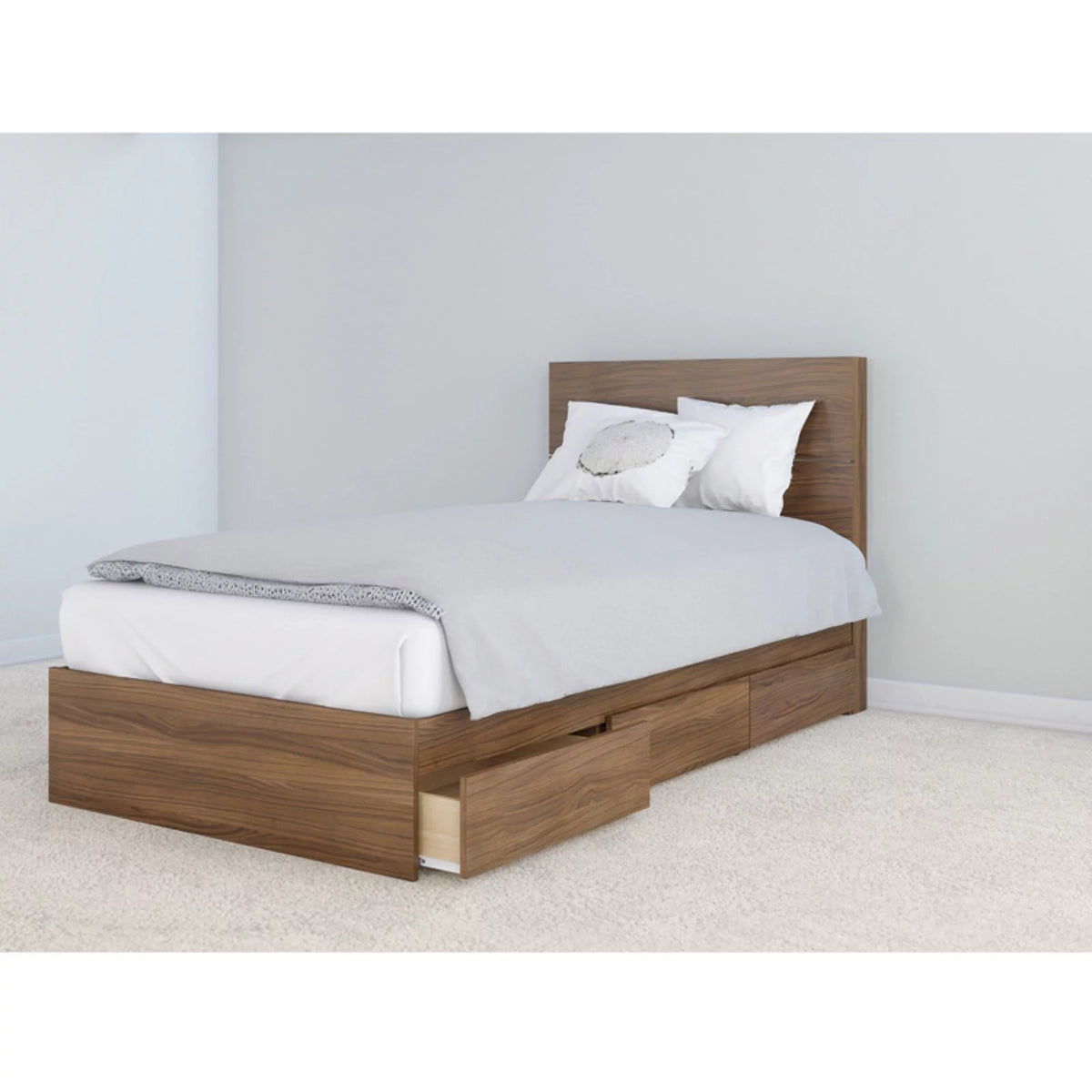 Queen Size Bedroom Set Walnut O965788