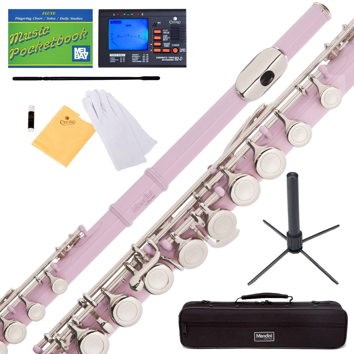 Pink Lacquer Closed Hole C Flute with Case V83796