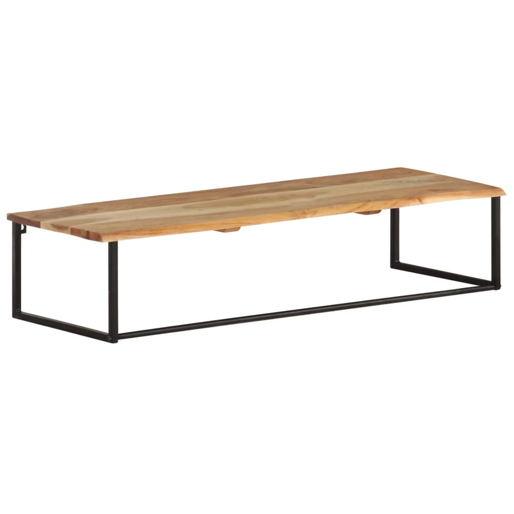Acacia Wood Wall Mounted Coat Rack with Storage Shelf B43458
