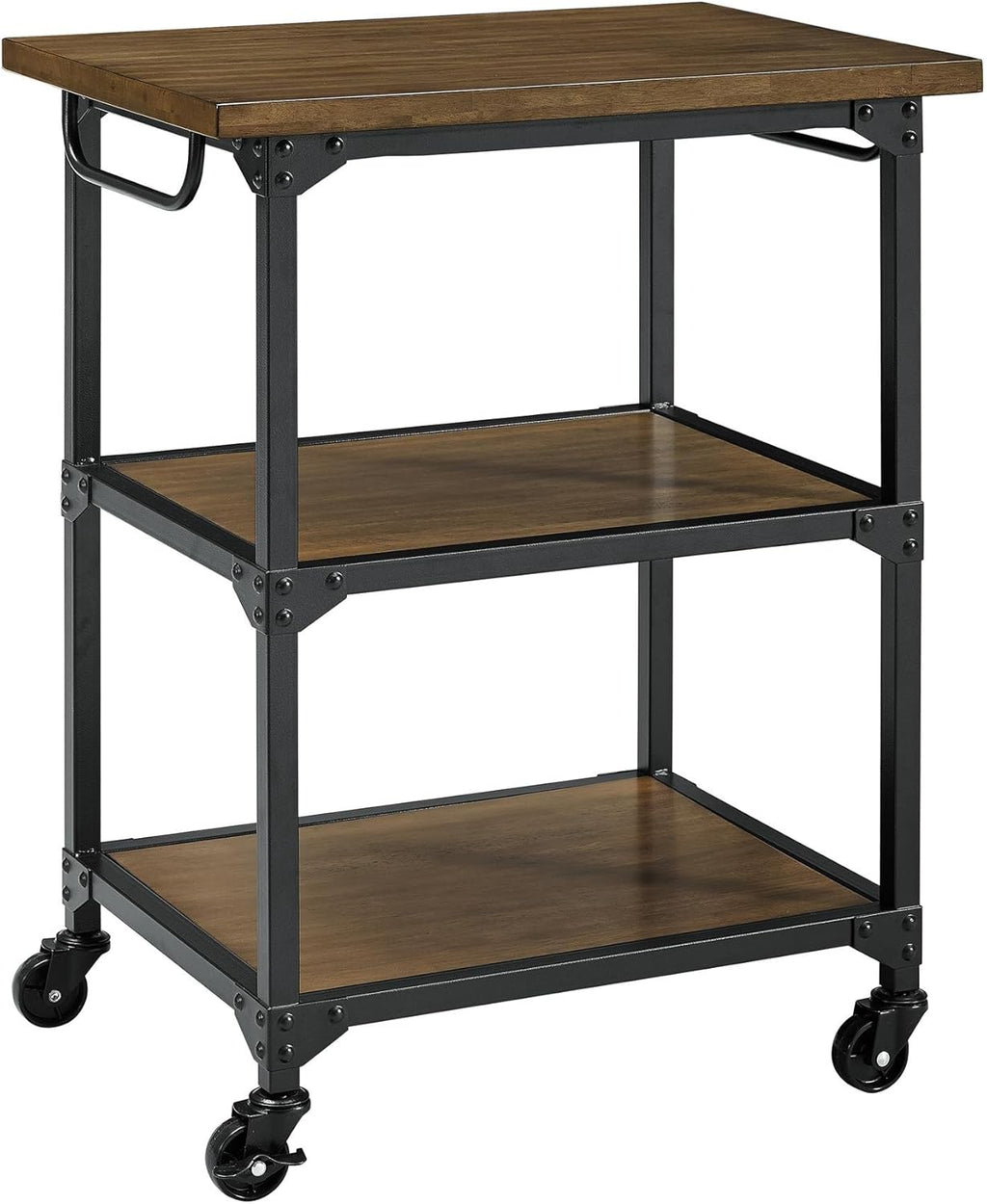 Multifunction Cart Rustic Antique Oak Black K1206