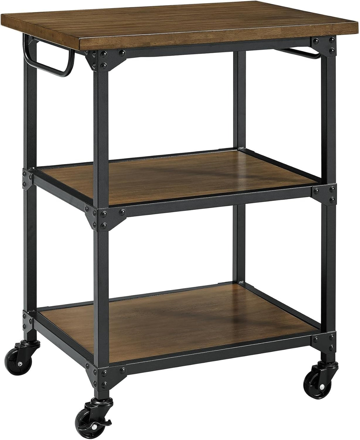 Multifunction Cart Rustic Antique Oak Black K1206