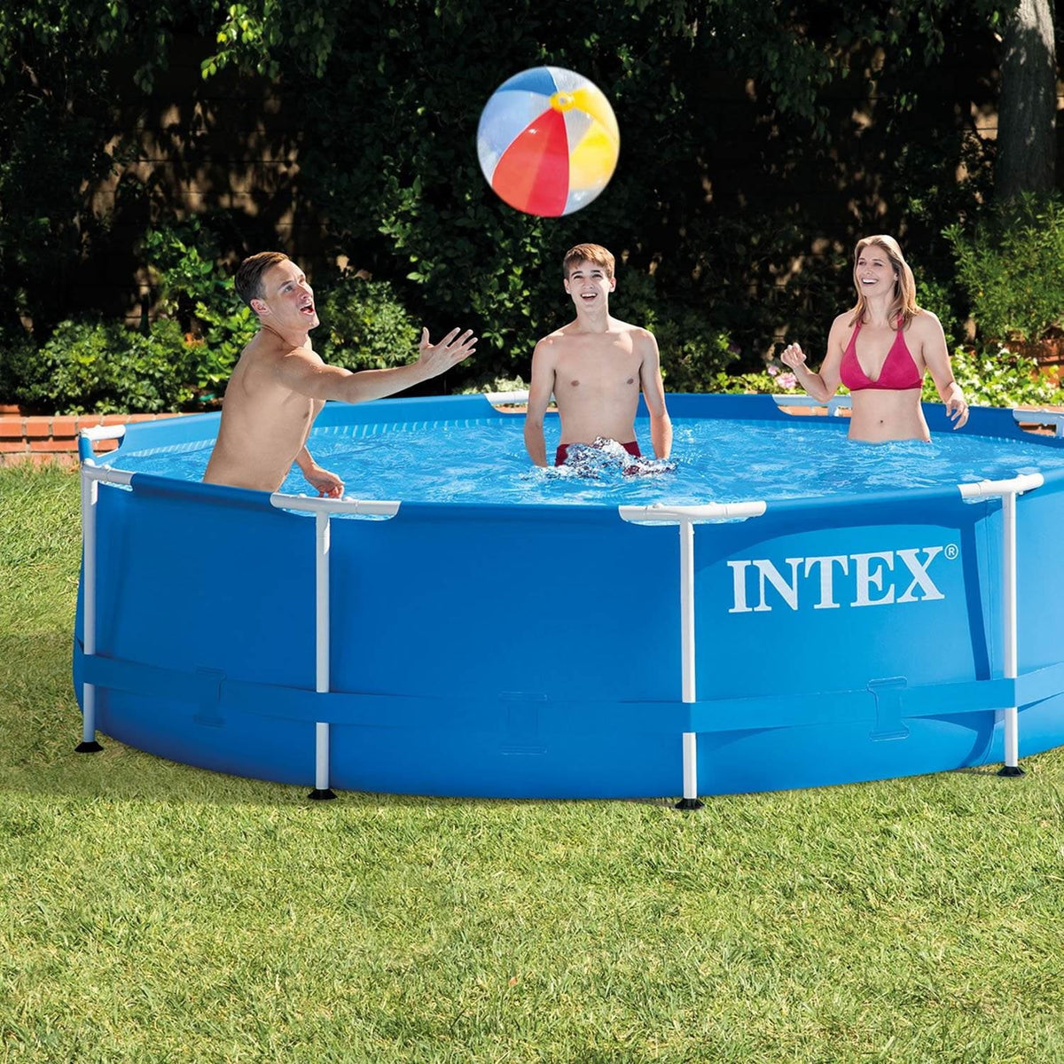 10' x 30 Metal Frame Round Outdoor Swimming Pool with Filter Pump & Cover R681