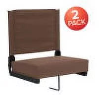 Set of 2 500 lb. Rated Lightweight Stadium Chair with Ultra-Padded Seat, Brown C491939