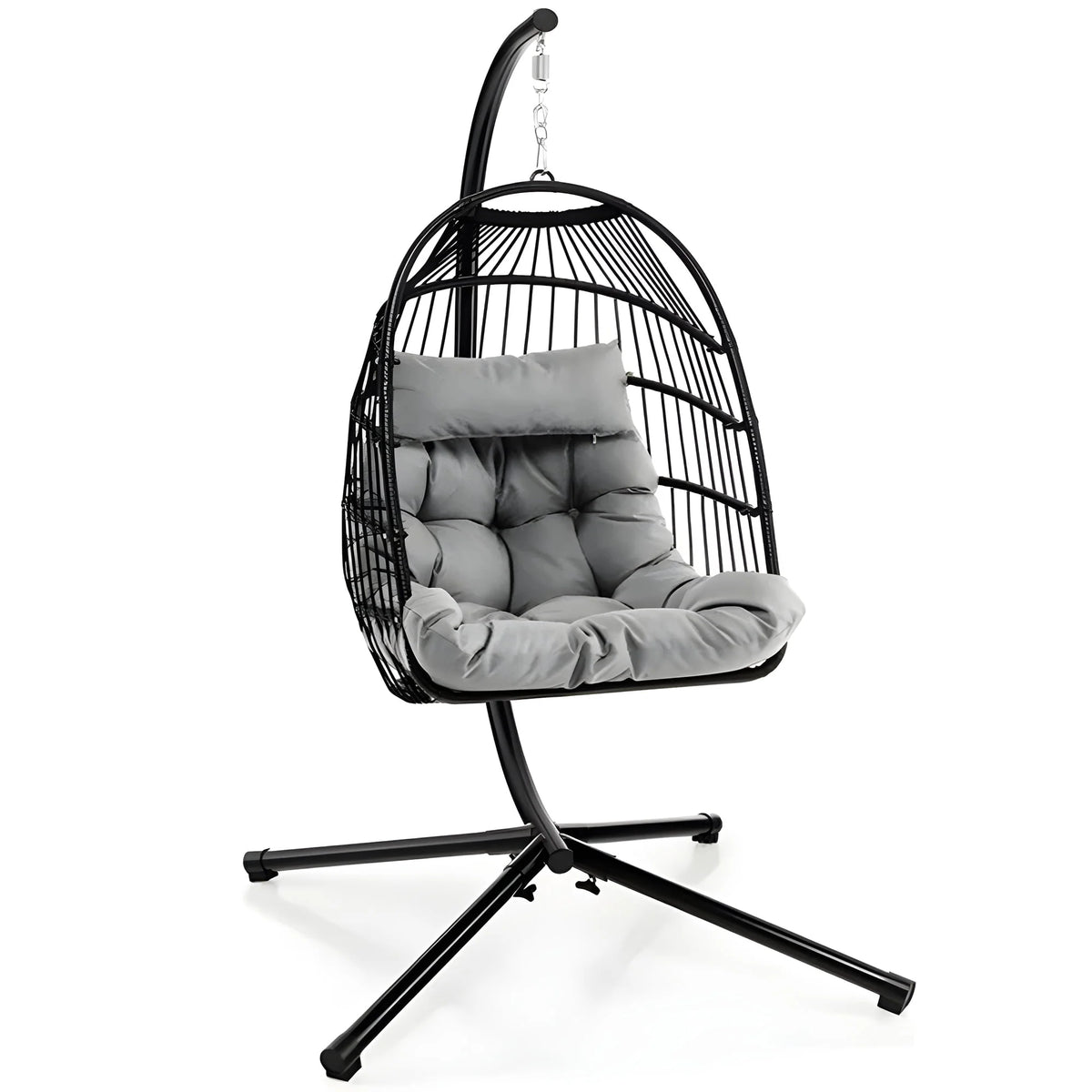 Large Hanging Egg Chair with Stand and Cushion L39160