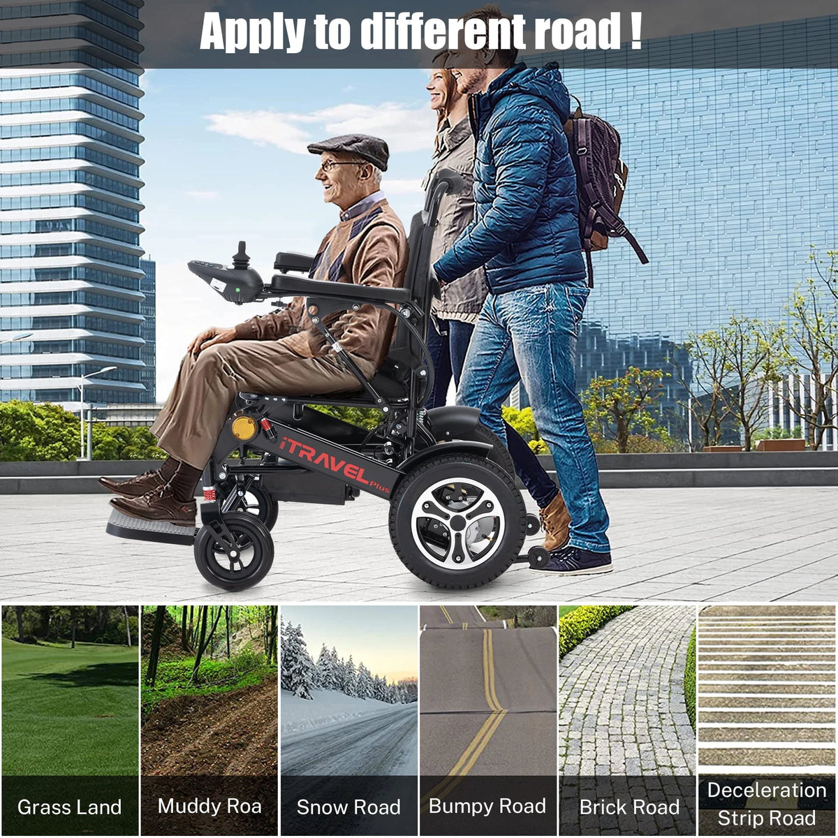 Lightweight Portable Folding Electric Wheelchair with Gel Seat Cushion K58616