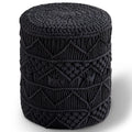 Hand Knitted Cotton Round Pouf Ottoman X24159
