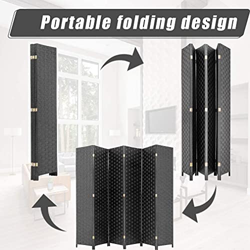 4 Panel 6 Feet Foldable Wood Mesh Room Divider Screen J560793