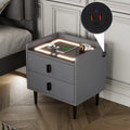 Gray Side Table with Wireless Charging Station T794