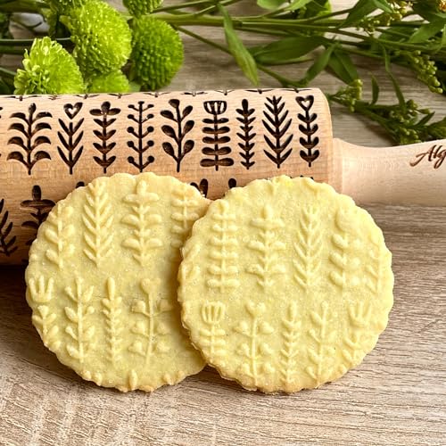 Embossing Rolling Pin with Flowers Pattern X46170