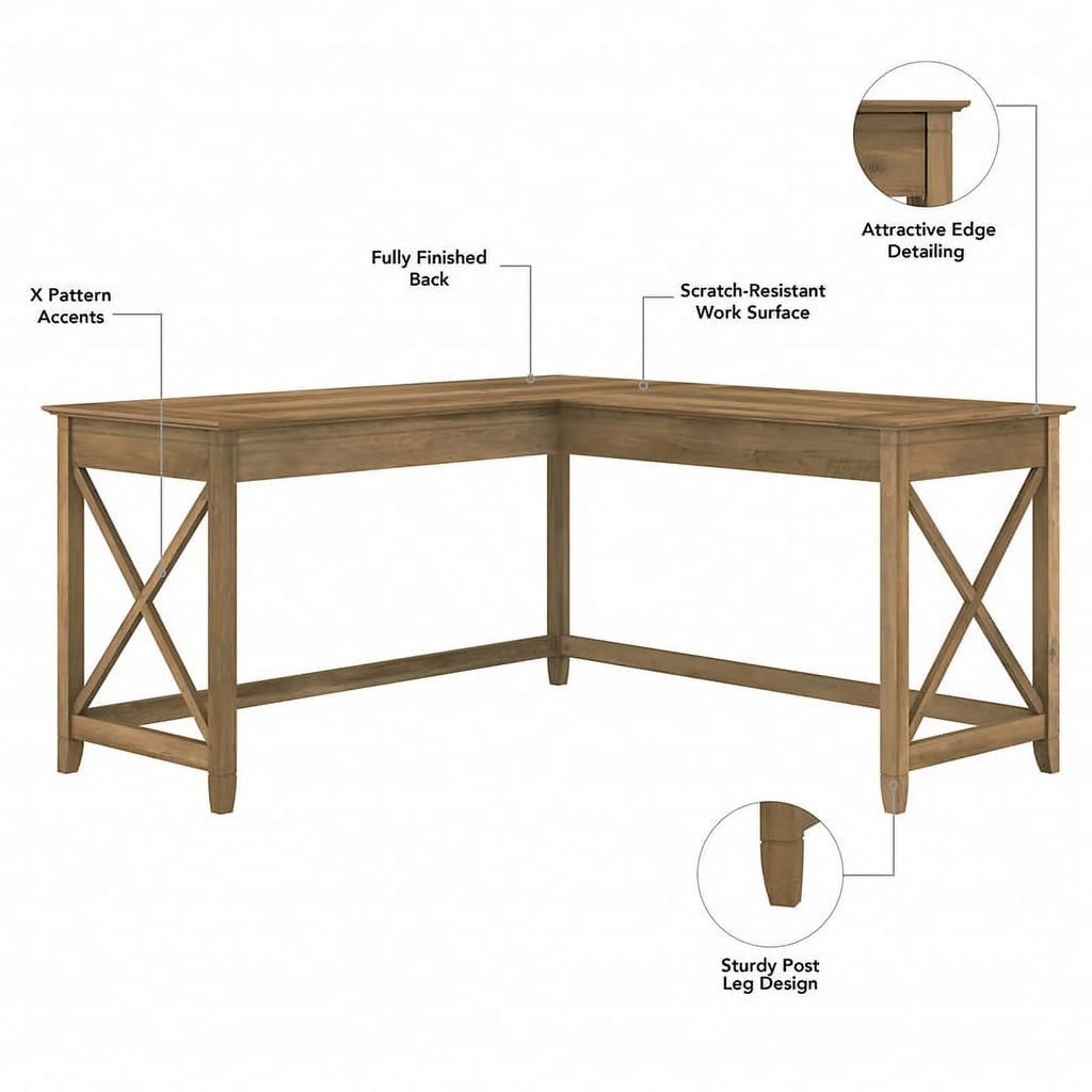 L Desk with Drawers and Bookcase Reclaimed Pine Engineered Wood I3891
