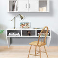 Wall Mounted Storage Cabinet and Floating Computer Desk Set with Storage Shelves D97952