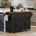 White and Walnut Kitchen Island with Drop Leaf, Charging Station, 3 Drawers and Storage W250