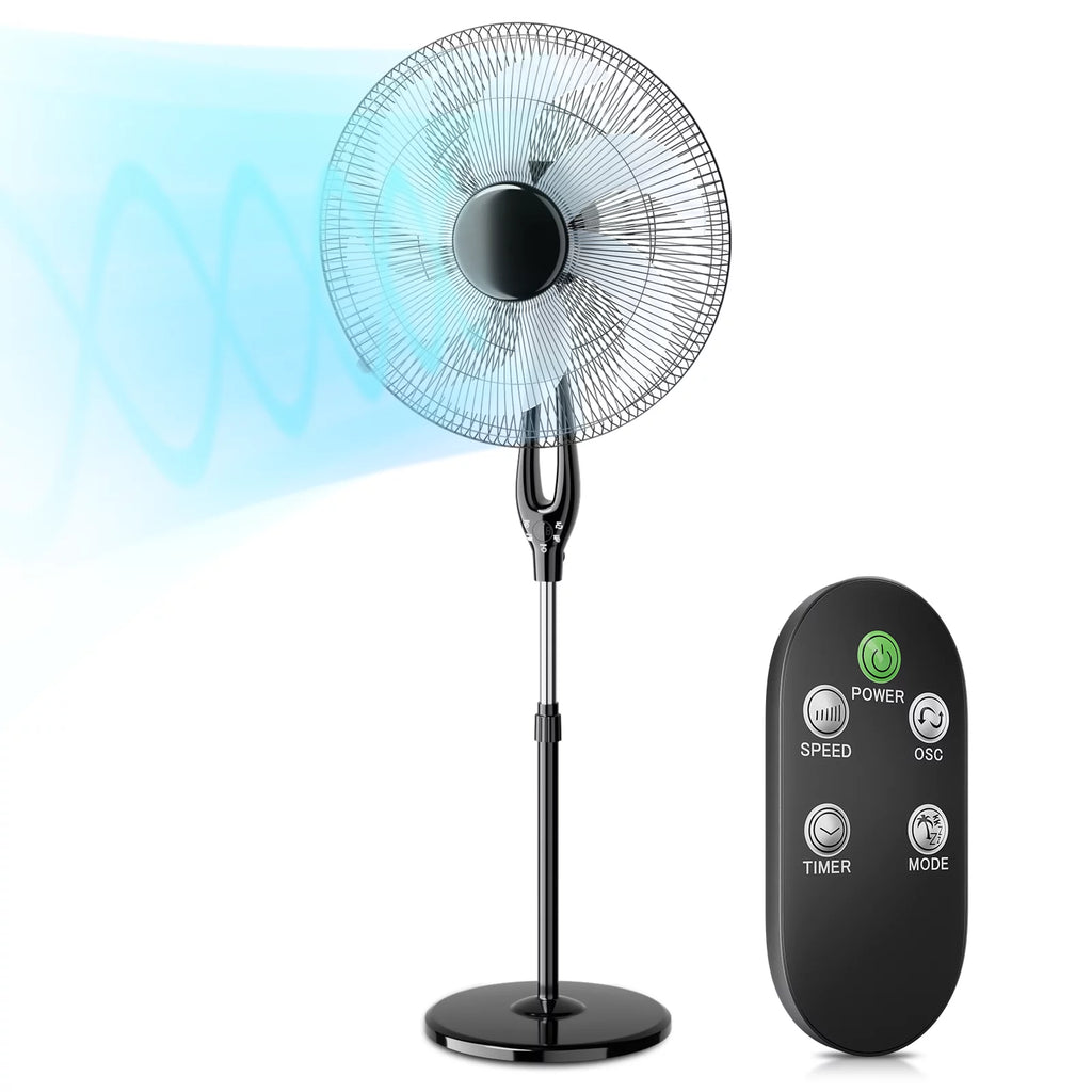 17" Oscillating Pedestal Fan with 3 Speeds, Black M896074